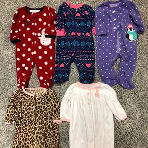 Baby girl size 3 month footie pajamas